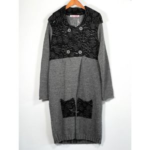 NWT Sweaterhouse Wool Mohair Blend Long Cardigan Sweater Sz M & L Made in Spain